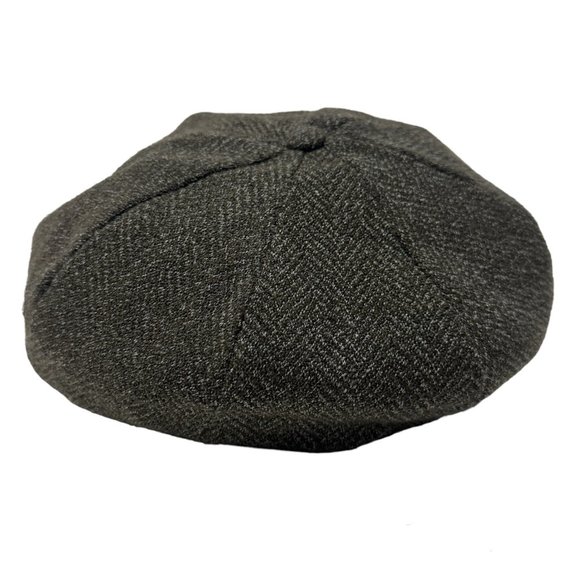 Vintage Crown Cap Signature L Brown Grey Tweed Newsboy Flatcap Hat Cap Cadet - Picture 6 of 12